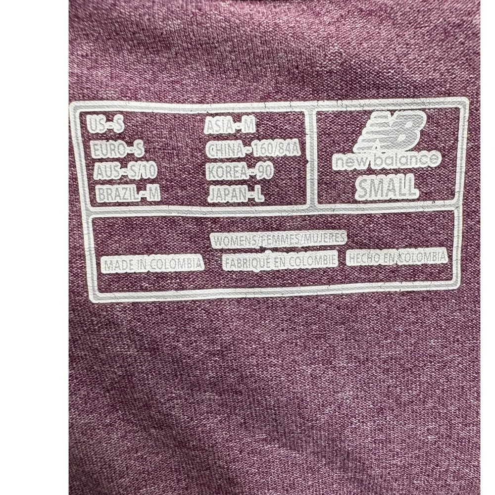 New Balance Womens Lightning Dry Long Sleeve Athletic Shirt Purple Heather Small